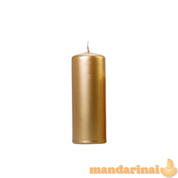 Pillar Candle, metallic, gold, 15 x 6cm (1 pkt / 6 pc.)