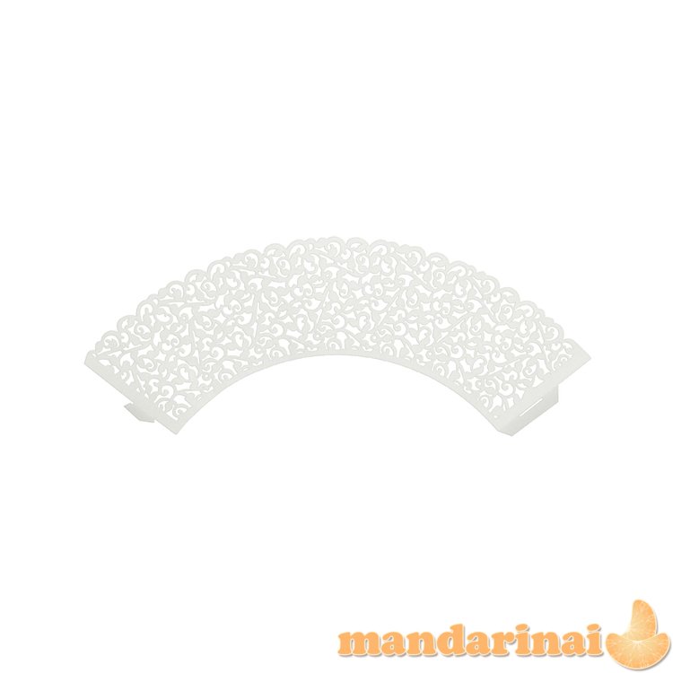 Cupcake wrappers, white, 5.5 x 8.5cm (1 pkt / 10 pc.)