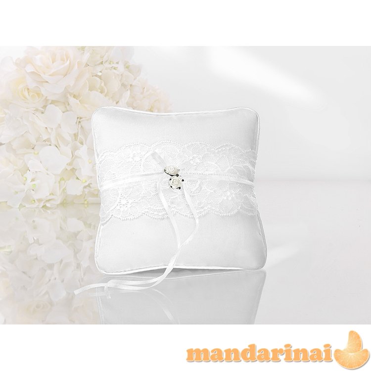 Ring bearer pillow, white, 16 x 16cm