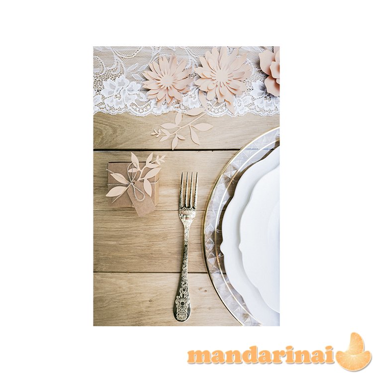 Branch with leaves decoration, powder pink (1 pkt / 9 pc.)