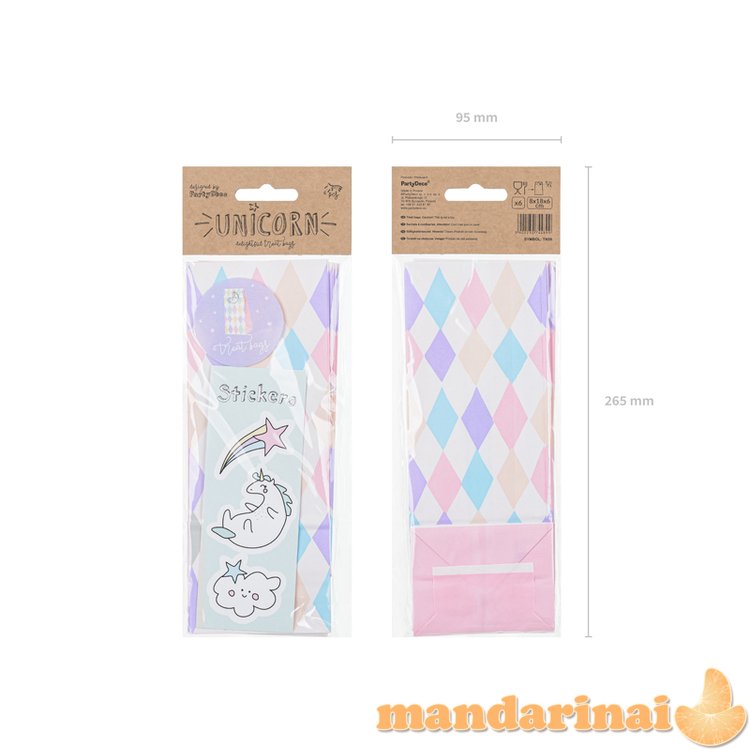 Treat bags Unicorn (1 pkt / 6 pc.)