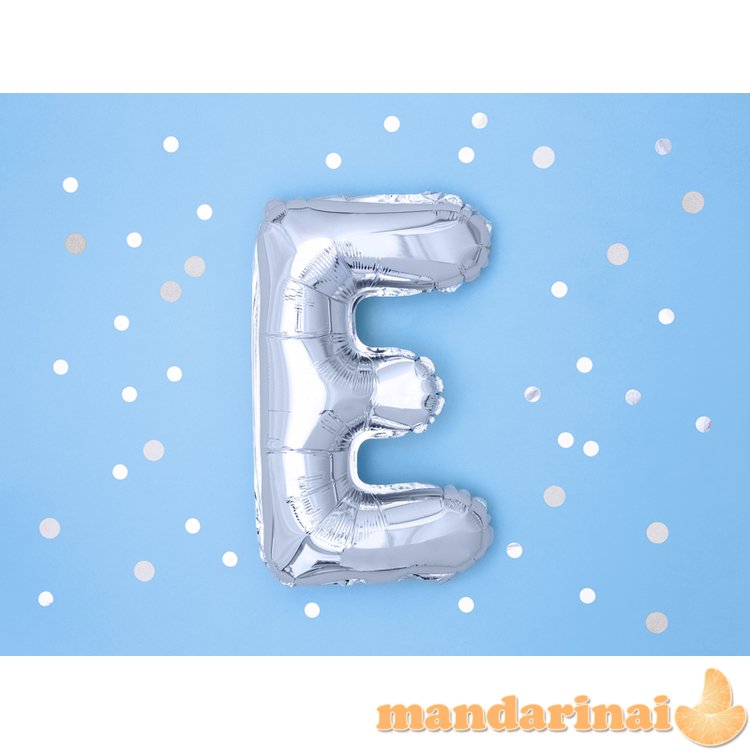 Foil Balloon Letter E , 35cm, silver