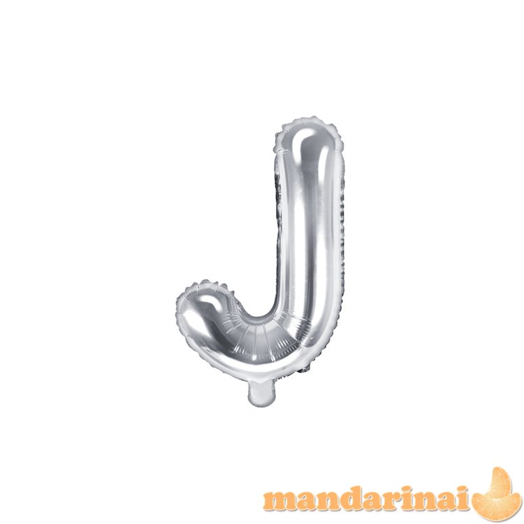 Foil Balloon Letter J , 35cm, silver