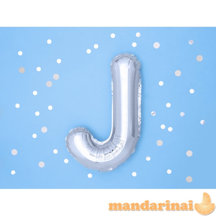 Foil Balloon Letter J , 35cm, silver