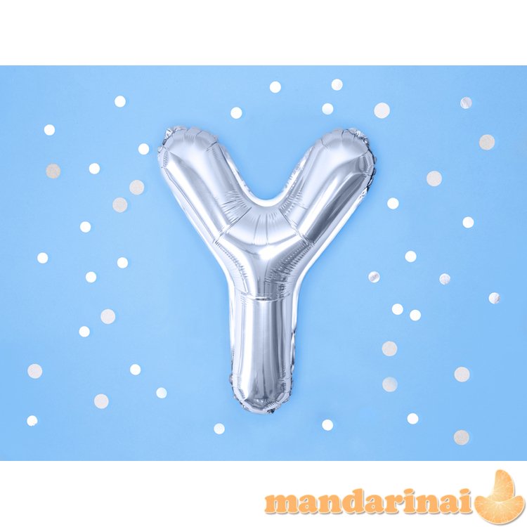 Foil Balloon Letter Y , 35cm, silver