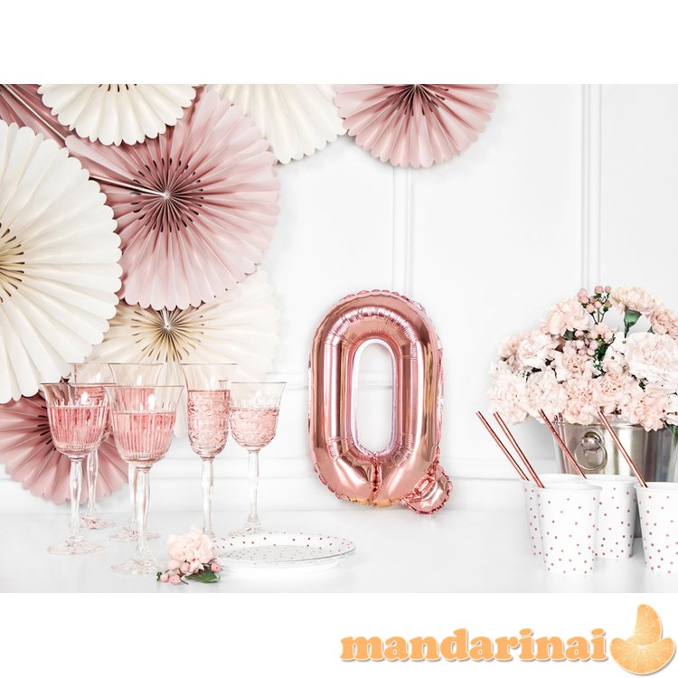 Foil Balloon Letter Q , 35cm, rose gold