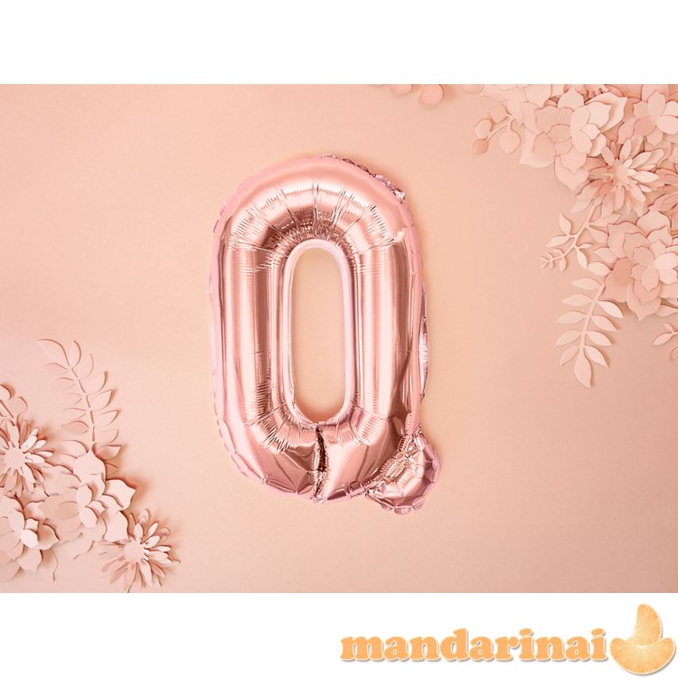 Foil Balloon Letter Q , 35cm, rose gold