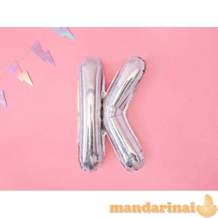 Foil Balloon Letter K , 35cm, holographic