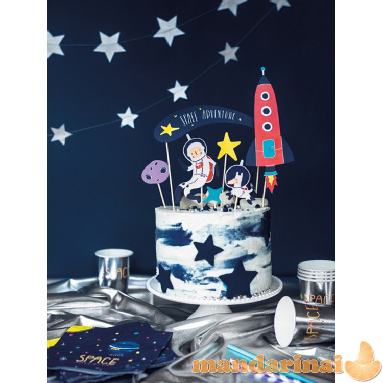 Cake topper Space, 9.5-24.5cm (1 pkt / 7 pc.)