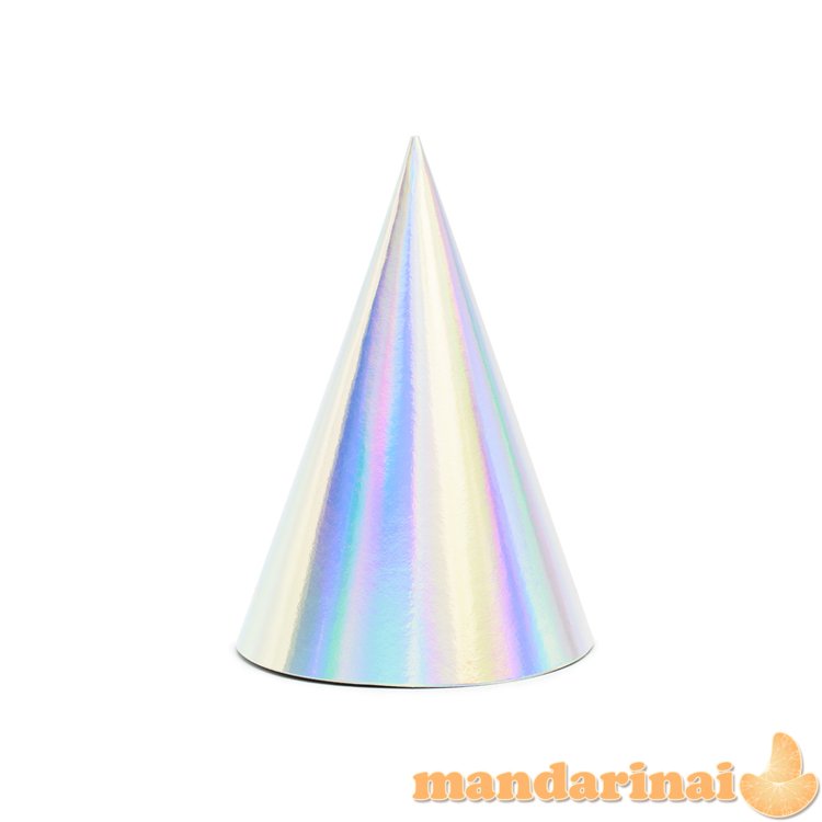 Party hats, iridescent, 16cm (1 pkt / 6 pc.)