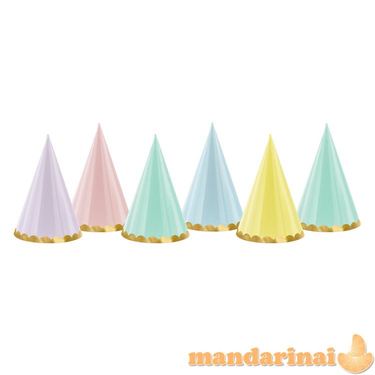 Party hats Yummy, mix, 16cm (1 pkt / 6 pc.)