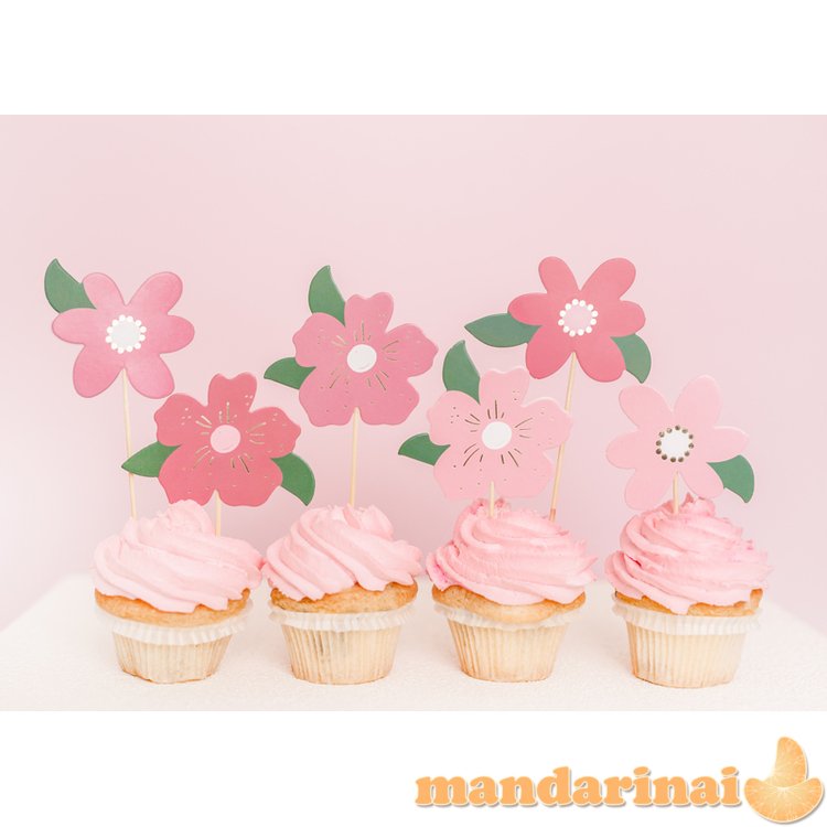 Cake toppers Flowers, mix, 13-14.5 cm. (1 pkt / 8 pc.)