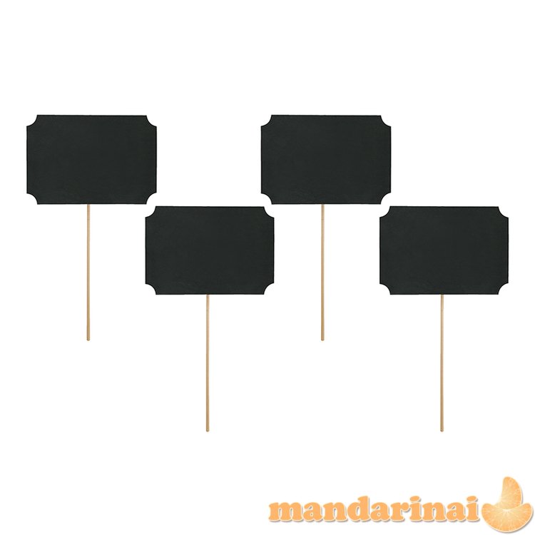 Cards on a stick, black, 11 x 8cm (1 pkt / 4 pc.)