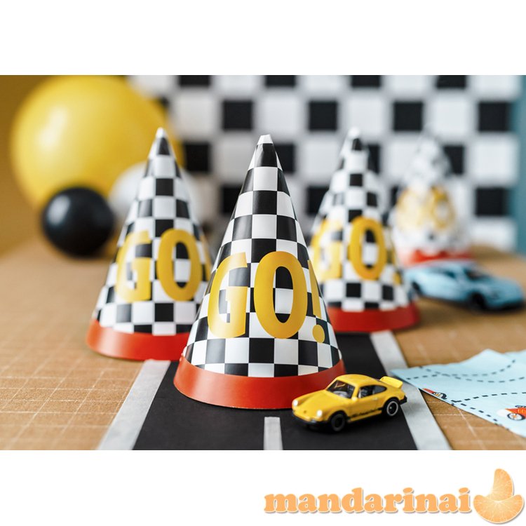 Party hats GO!, 16 cm, mix (1 pkt / 6 pc.)