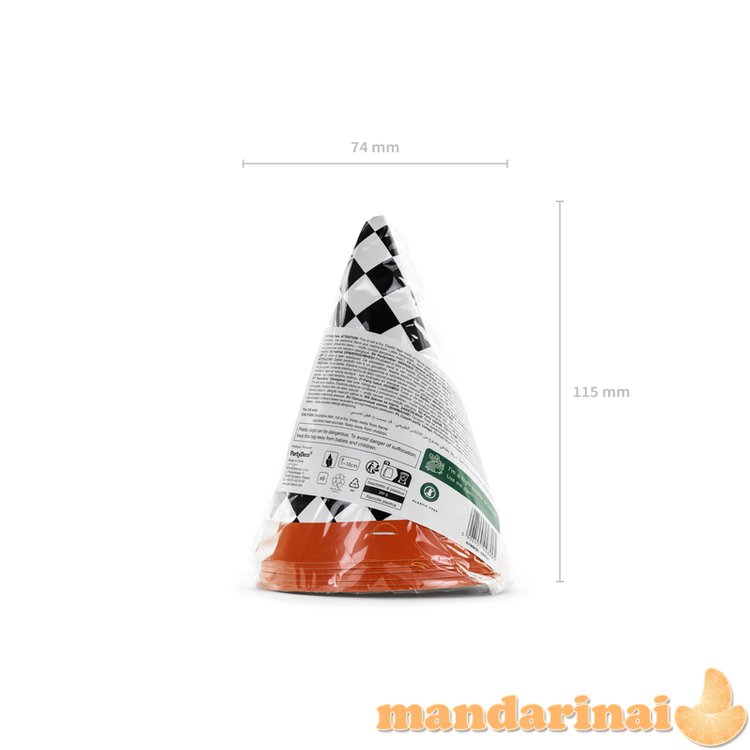 Party hats GO!, 16 cm, mix (1 pkt / 6 pc.)