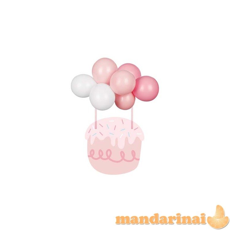 Balloon cake topper, pink, 29 cm