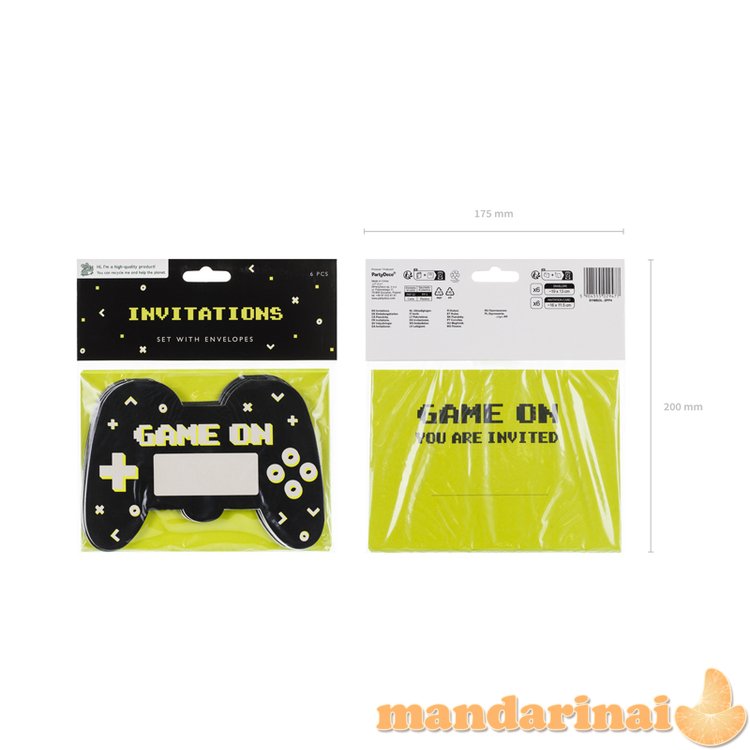 Invitations Gamepad, mix (1 pkt / 6 pc.)