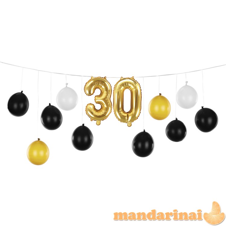 Balloon garland 3in1 - 30th birthday, mix, 260x32cm