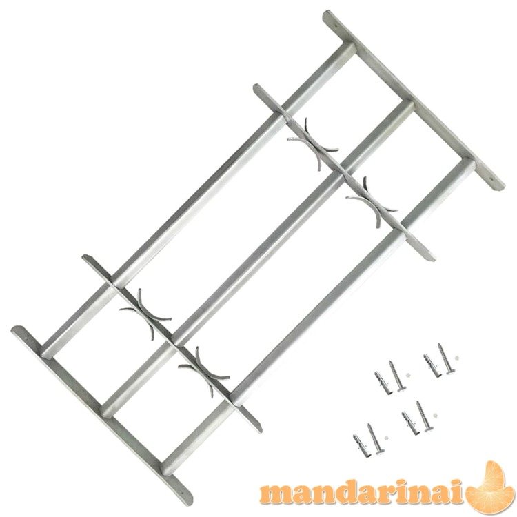 Reguliuojama apsauginė grotelė langams su 3 skersiniais, 1000-1500mm