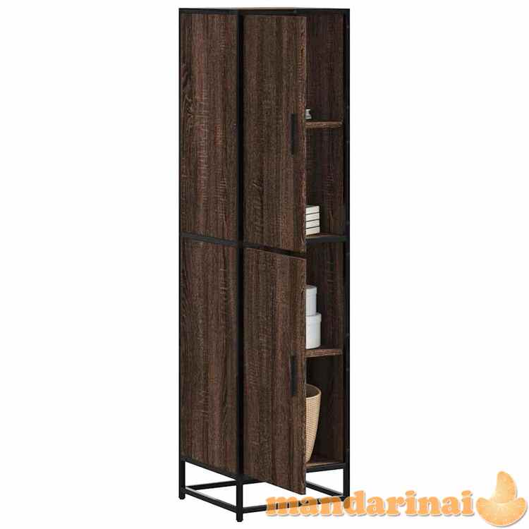 Highboard rudas ąžuolas 35,5x35x139 cm mediena ir metalas