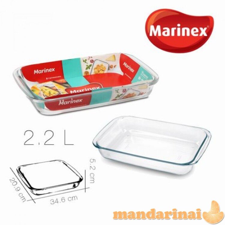 Indas kepimui stikl. 2.0L 33*19*5.2cm Marinex