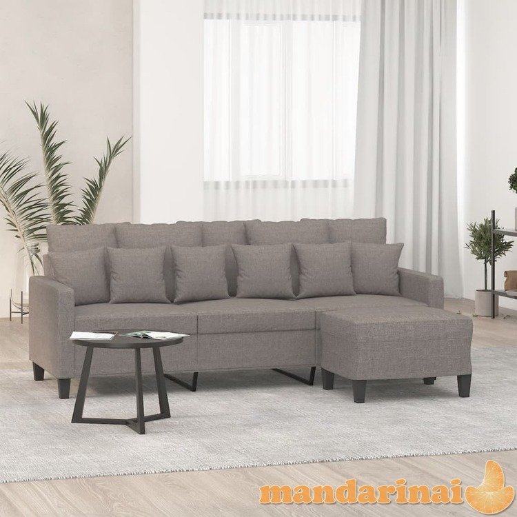 Trivietė sofa su pakoja, taupe spalvos, 180cm, audinys