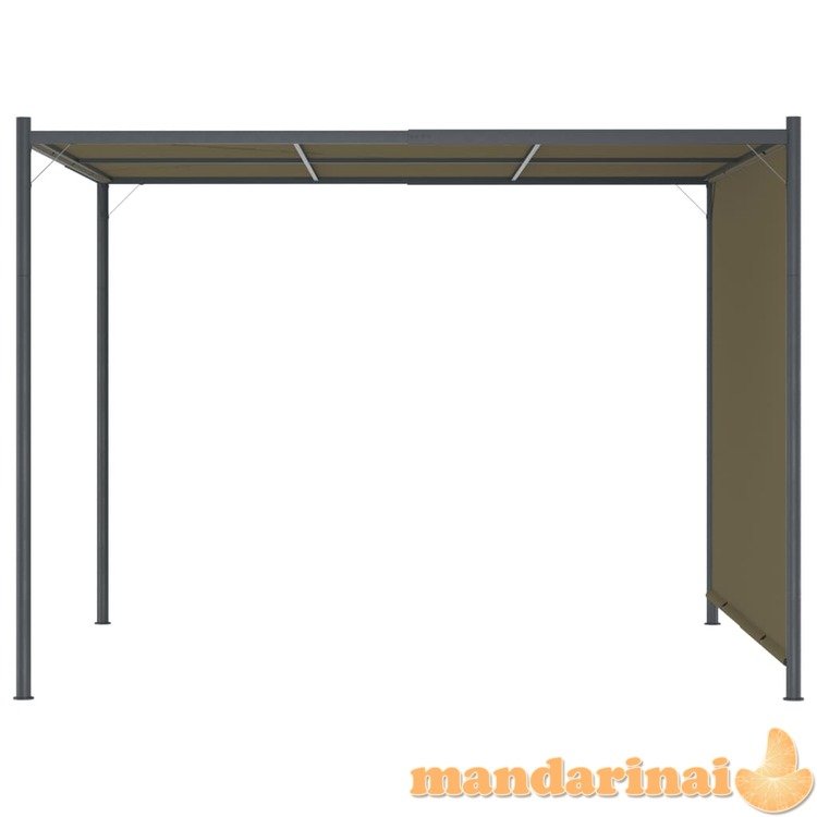 Sodo pergolė su įtraukiamu stogu, taupe spalvos, 3x3m, 180g/m²