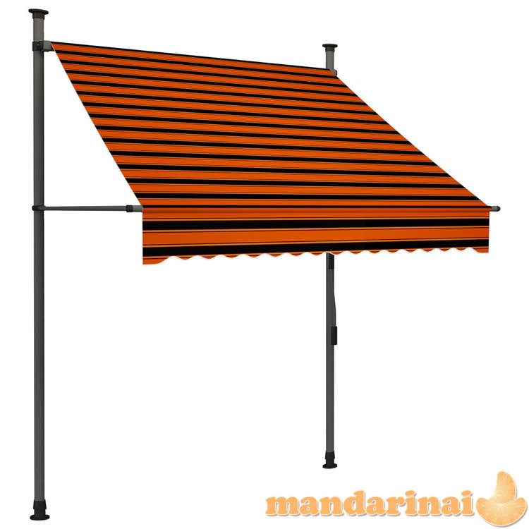 Rankinė ištraukiama markizė su led, oranžinė ir ruda, 150cm