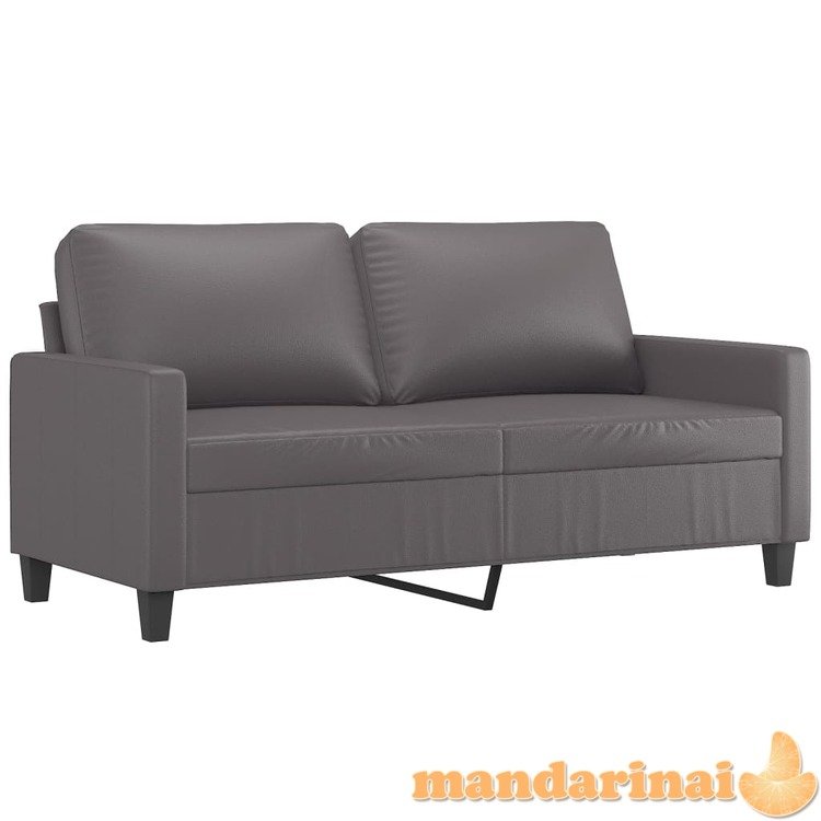 Dvivietė sofa, pilkos spalvos, 140cm, dirbtinė oda