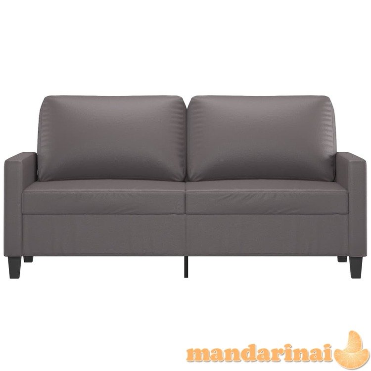 Dvivietė sofa, pilkos spalvos, 140cm, dirbtinė oda