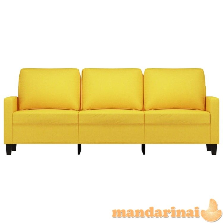 Trivietė sofa, šviesiai geltonos spalvos, 180cm, audinys