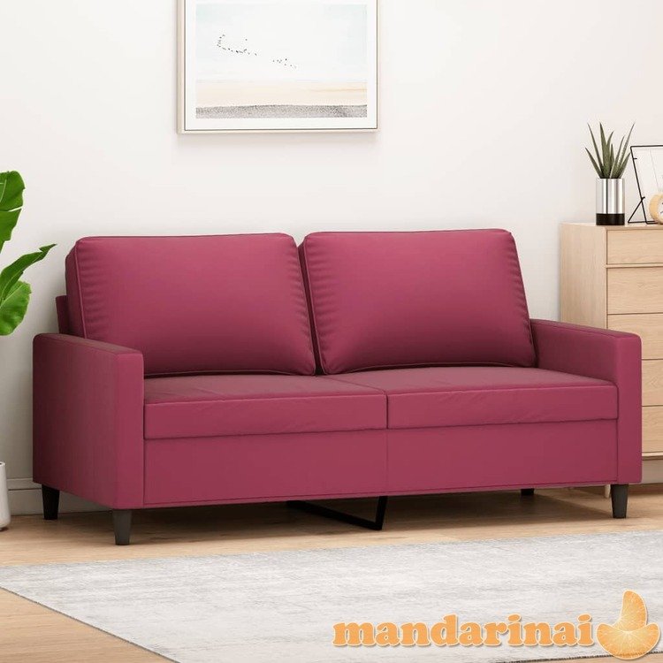 Dvivietė sofa, raudonojo vyno spalvos, 140cm, aksomas