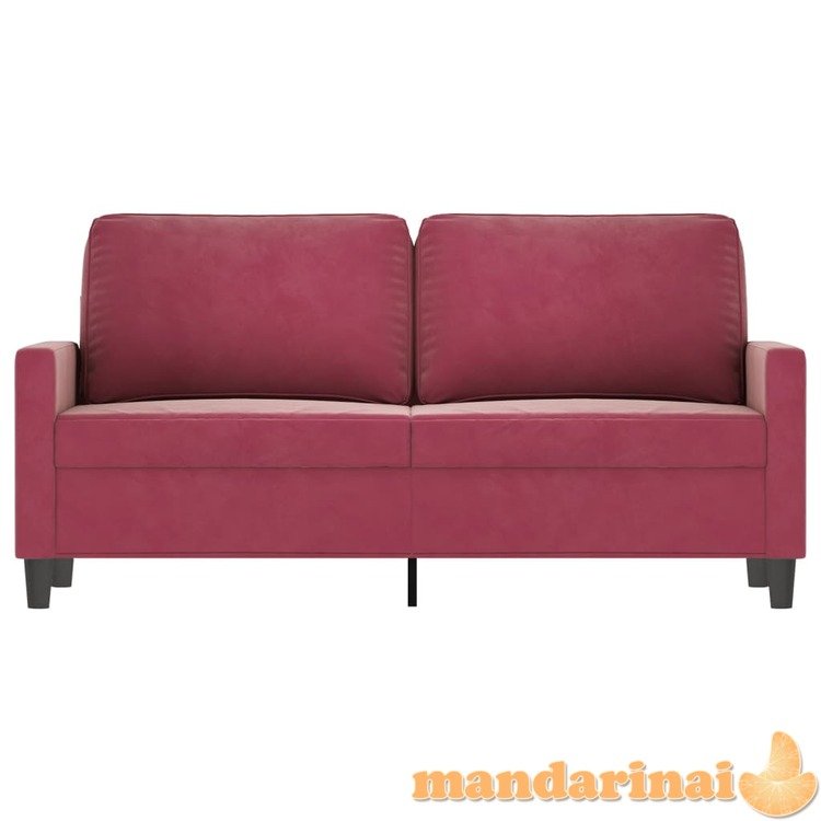 Dvivietė sofa, raudonojo vyno spalvos, 140cm, aksomas