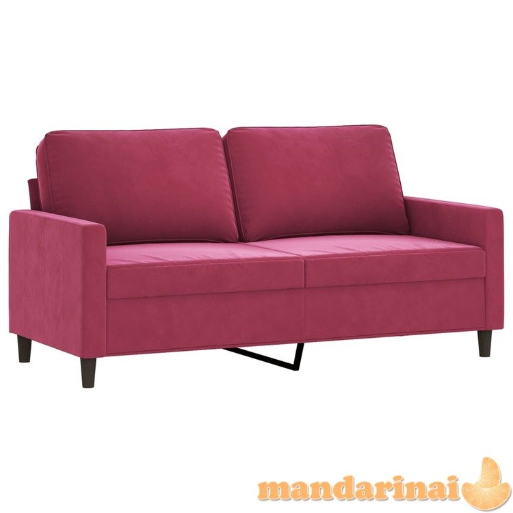 Dvivietė sofa, raudonojo vyno spalvos, 140cm, aksomas