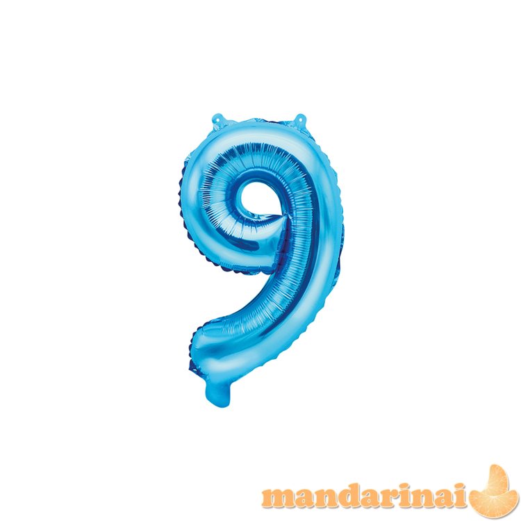 Foil Balloon Number   9  , 35cm, blue