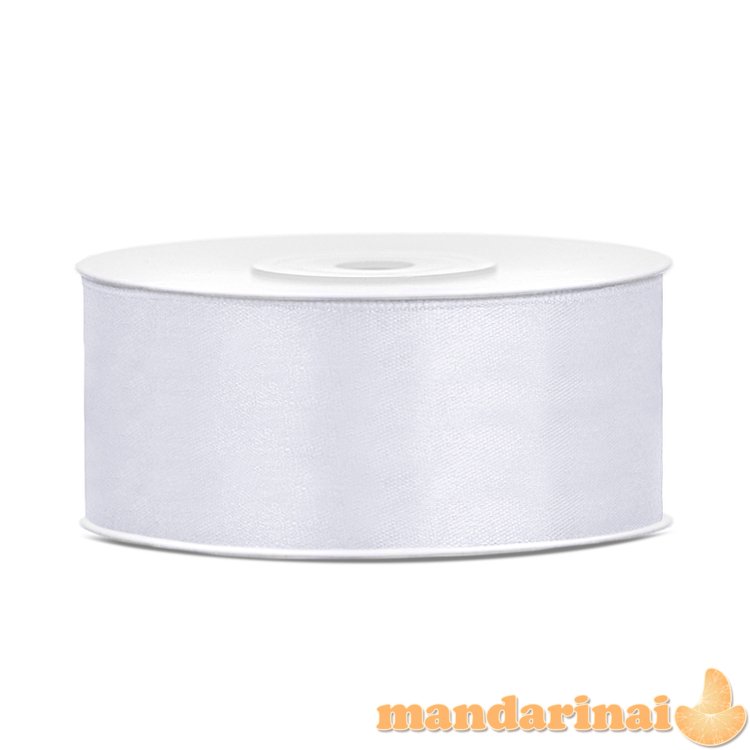 Satin Ribbon, white, 25mm/25m (1 pc. / 25 lm)