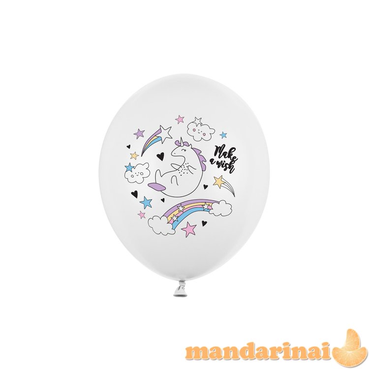 Balloons 30cm, Unicorn, Pastel Pure White (1 pkt / 6 pc.)