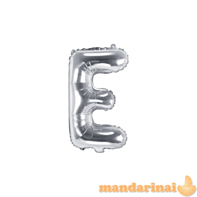 Foil Balloon Letter   E  , 35cm, silver