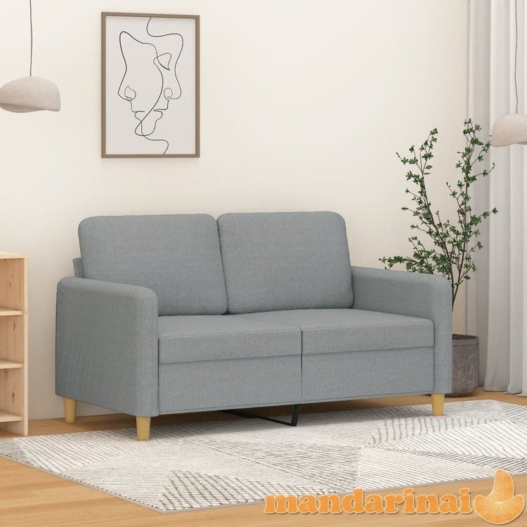 Dvivietė sofa, šviesiai pilkos spalvos, 120cm, audinys