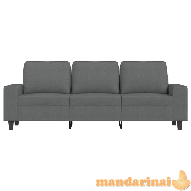 Trivietė sofa, tamsiai pilkos spalvos, 180cm, audinys