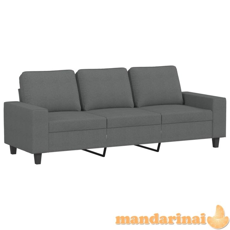 Trivietė sofa, tamsiai pilkos spalvos, 180cm, audinys