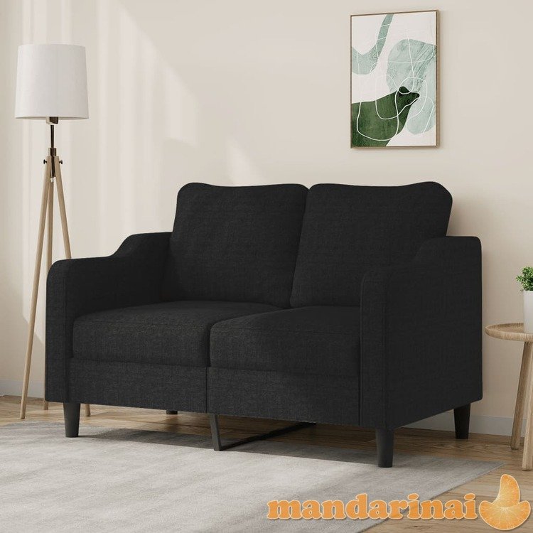 Dvivietė sofa, juodos spalvos, 120cm, audinys