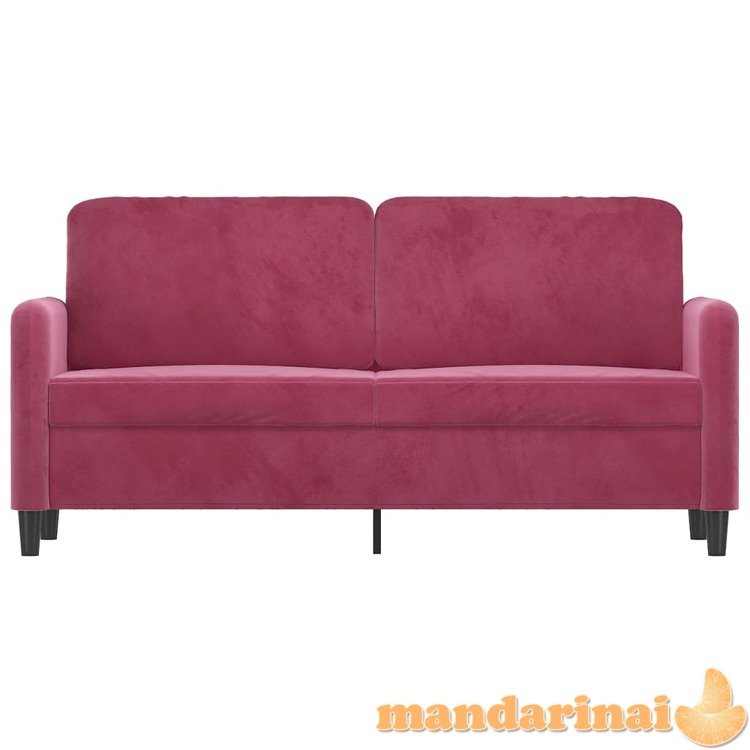 Dvivietė sofa, raudonojo vyno spalvos, 140cm, aksomas