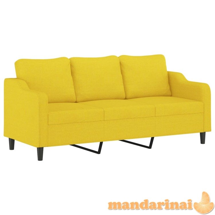 Trivietė sofa, šviesiai geltonos spalvos, 180cm, audinys