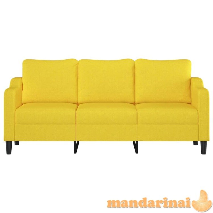 Trivietė sofa, šviesiai geltonos spalvos, 180cm, audinys