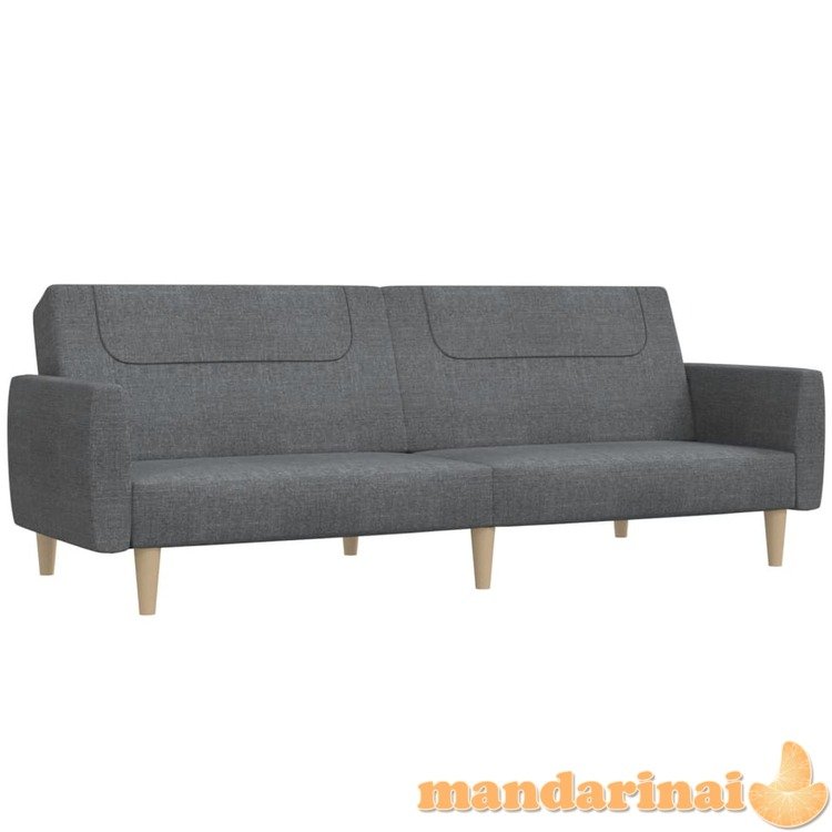 Dvivietė sofa-lova, šviesiai pilkos spalvos, audinys