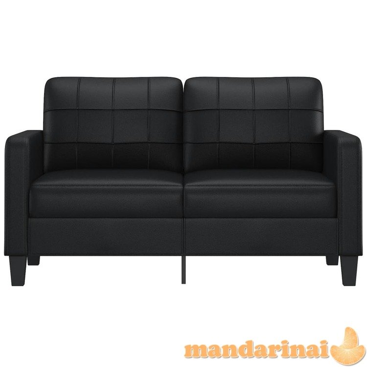 Dvivietė sofa, juodos spalvos, 140cm, dirbtinė oda