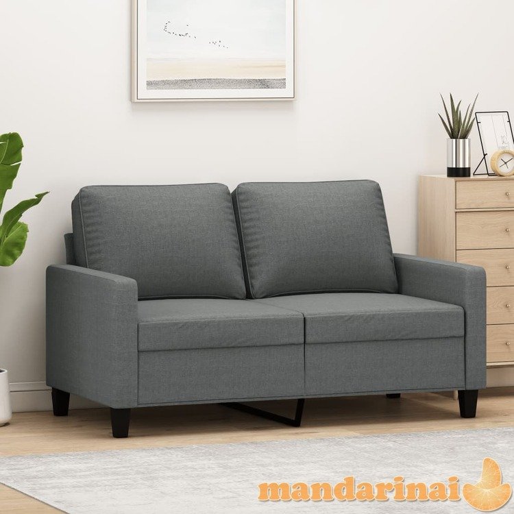 Dvivietė sofa, tamsiai pilkos spalvos, 120cm, audinys