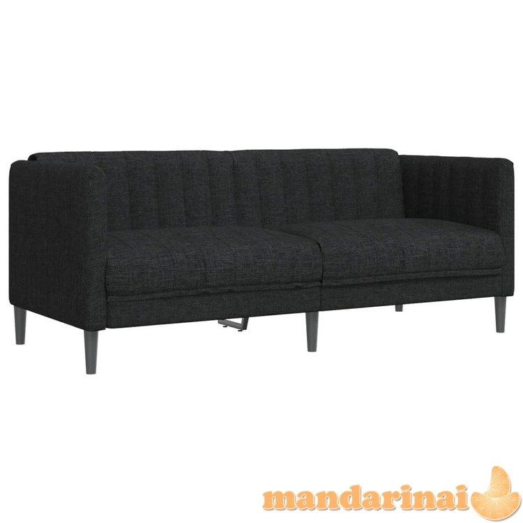 Dvivietė sofa, juodos spalvos, audinys