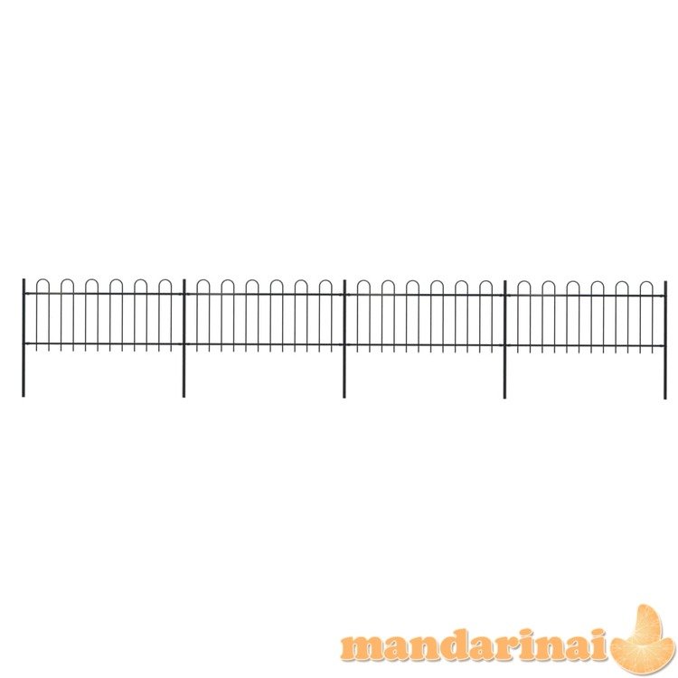 Sodo tvora su apvaliais viršugaliais, juoda, 6,8x0,8 m, plienas